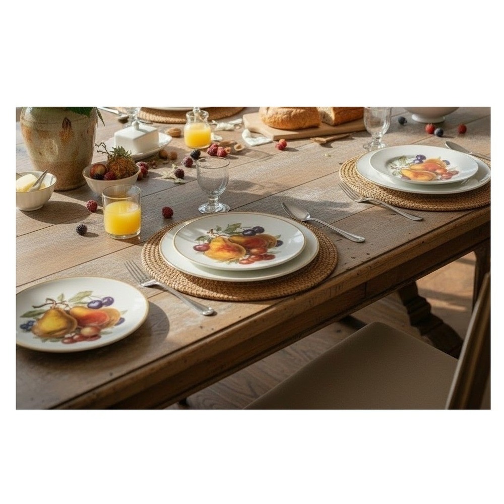 Vintage Bavarian Fruit Porcelain Dessert Salad Plates Set of 6 German Serveware
